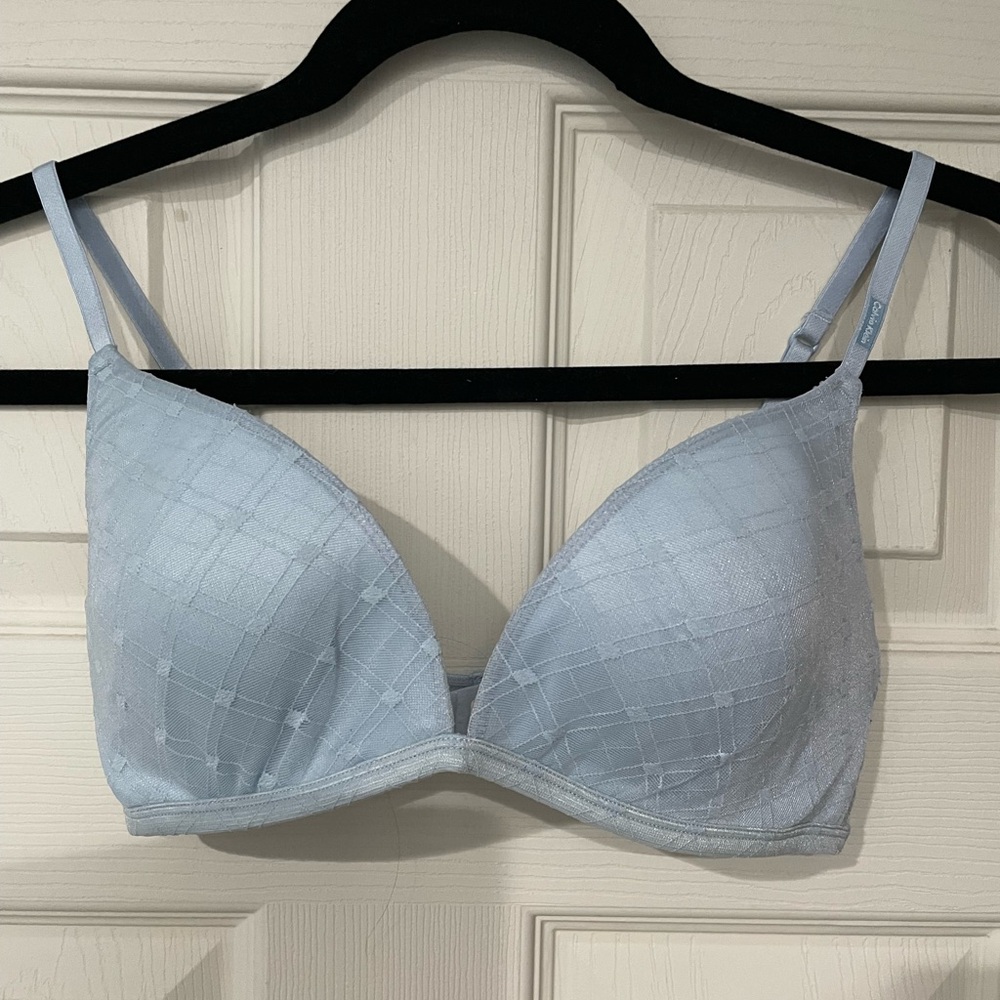 Calvin Klein Soft Blue Checkered Bra